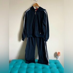 VTG Gloria Vanderbilt OG Old School Navy Tracksuit with White Stripes LT/MP READ